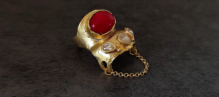 Coral Chain ring black 2